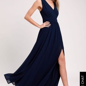 Lulus Bridesmaid Navy Blue Maxi Dress